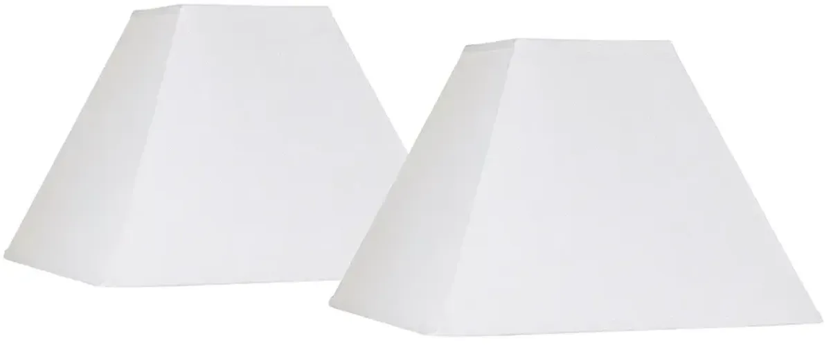 Springcrest White Linen Set of 2 Square Lamp Shades 7x17x13 (Spider)