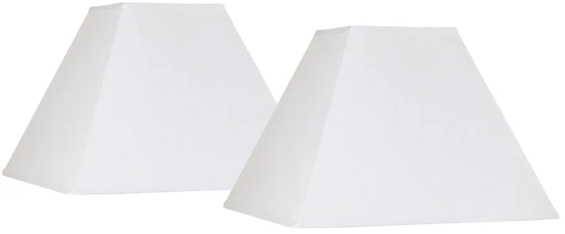 White Linen Set of 2 Square Lamp Shades 7x17x13 (Spider)