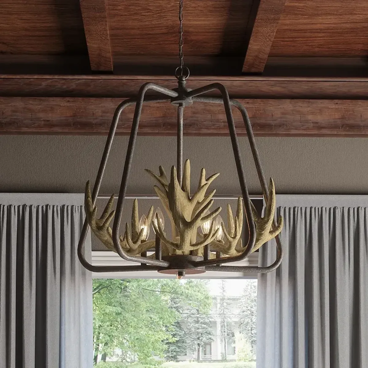 Laurent 5-Light Rustic Black Pendant