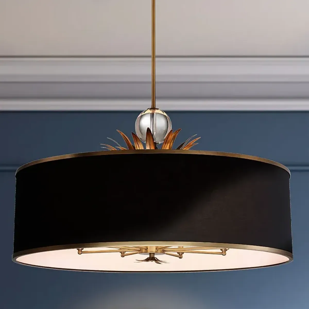 Caprio 40 3/4" Wide Brushed Brass 8-Light Drum Pendant