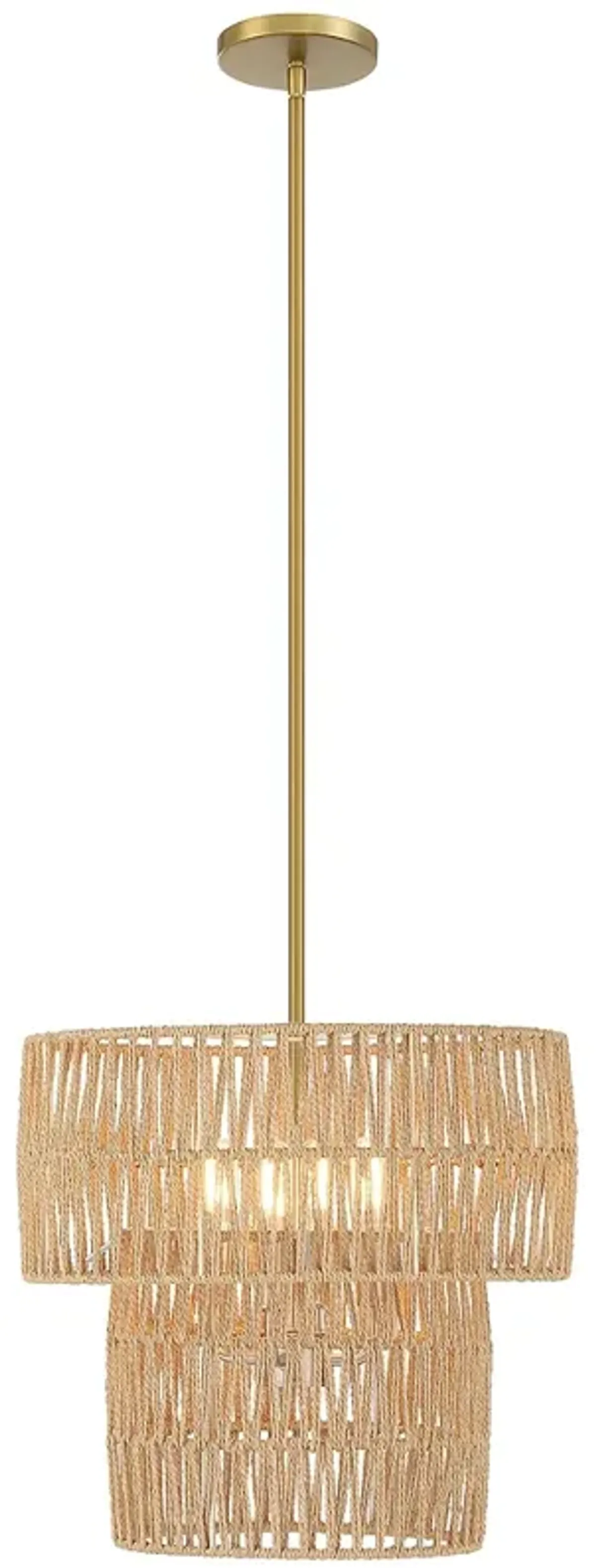 Bungalow Heaven 16" Wide Soft Brass 4-Light Pendant