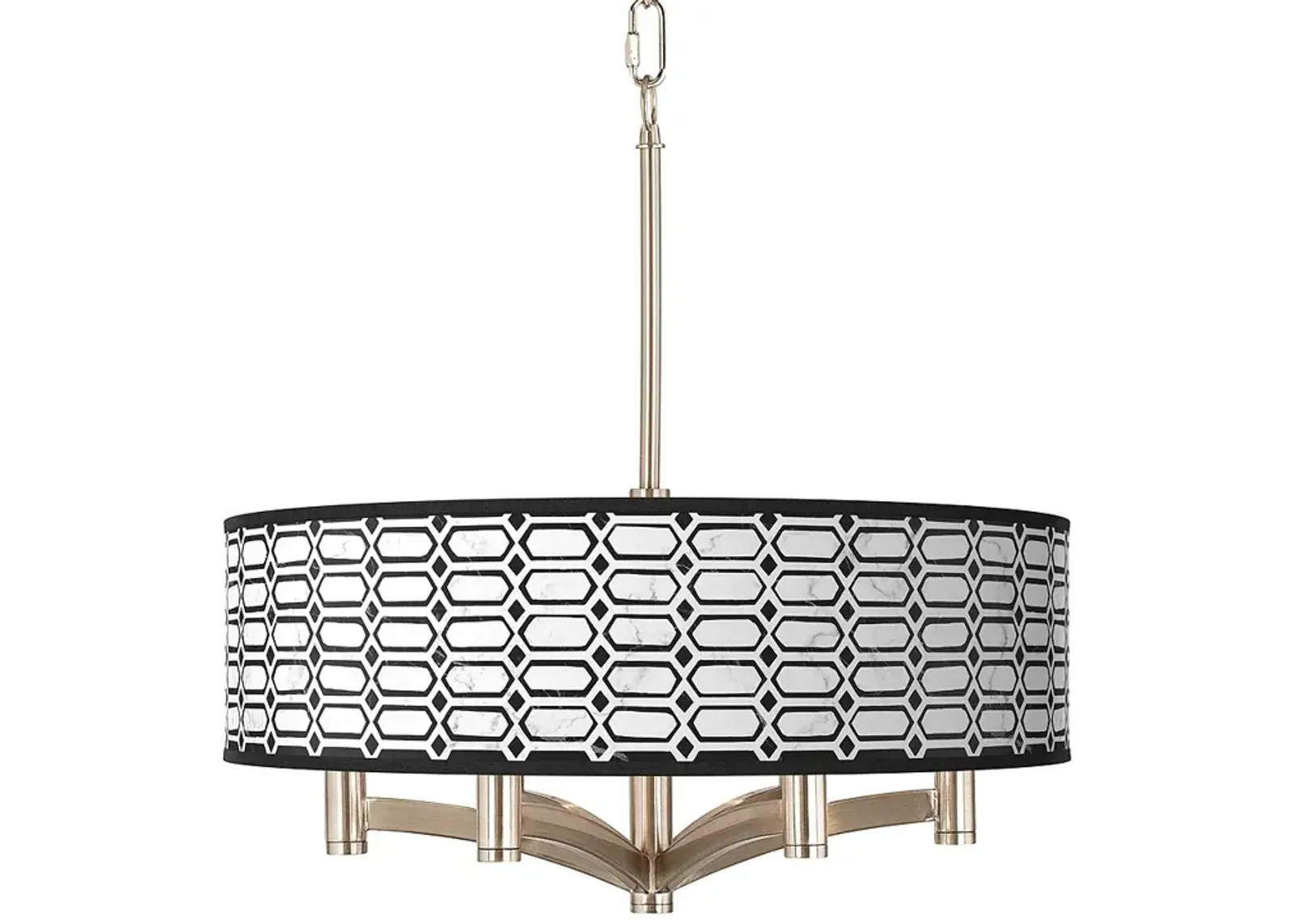 Rhombi Ava 6-Light Nickel Pendant Chandelier