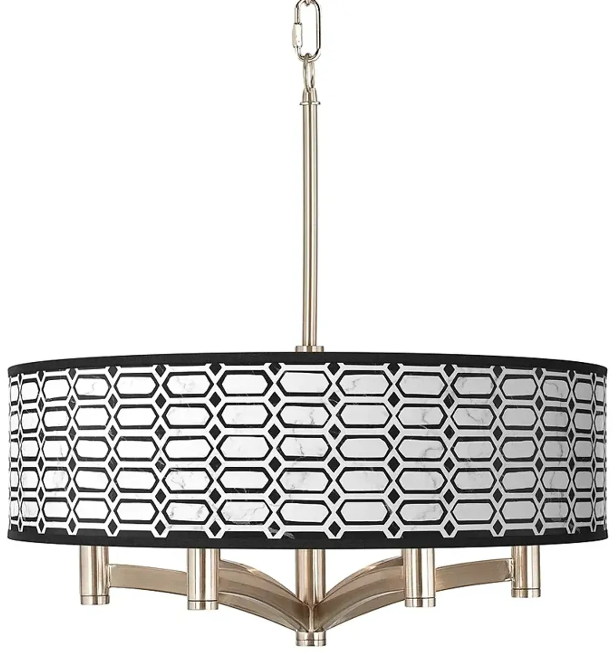 Rhombi Ava 6-Light Nickel Pendant Chandelier