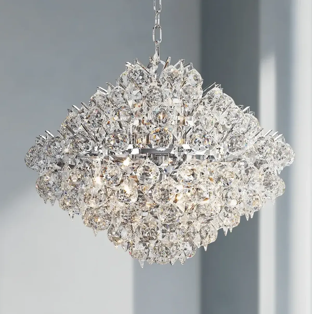 Vienna Full Spectrum Essa 20" Wide Chrome and Crystal Pendant