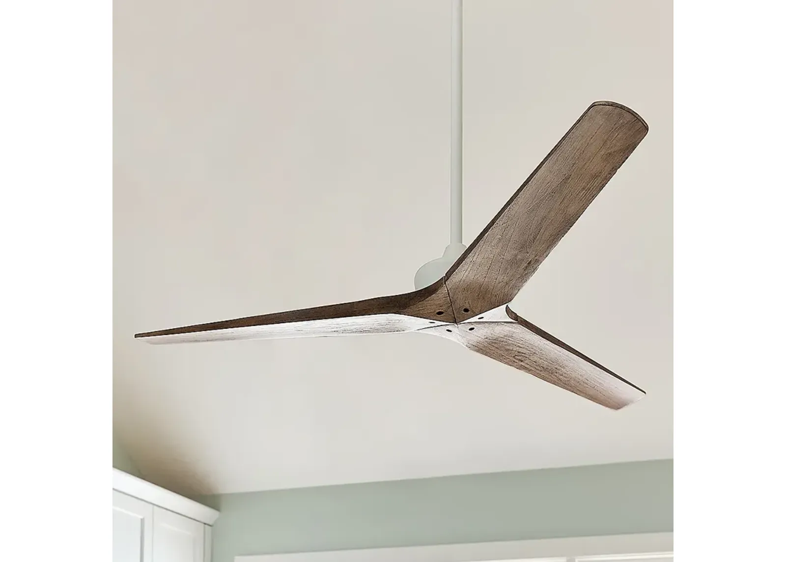 52" Hinkley Chisel Matte White Damp Rated Ceiling Fan with Remote