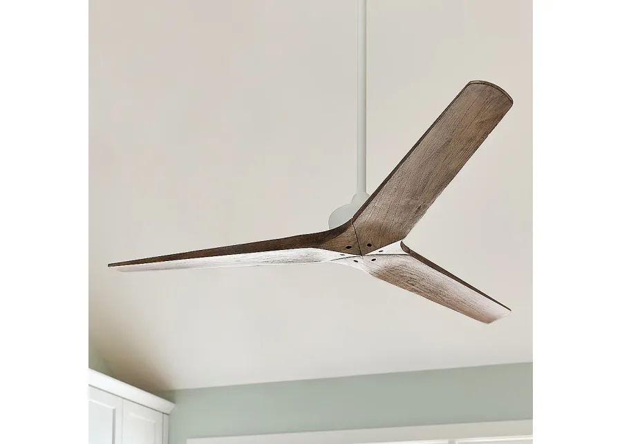 52" Hinkley Chisel Matte White Damp Rated Ceiling Fan with Remote