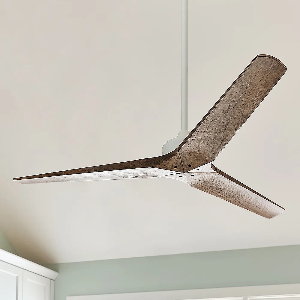 52" Hinkley Chisel Matte White Damp Rated Ceiling Fan with Remote