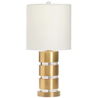 The Crestview Collection Casey Gold Metal and Crystal Table Lamp