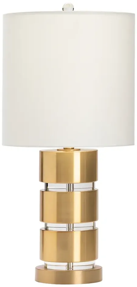The Crestview Collection Casey Gold Metal and Crystal Table Lamp