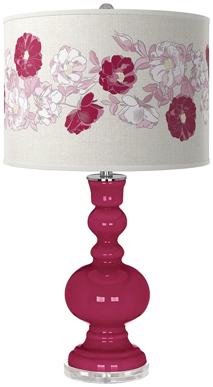 Vivacious Rose Bouquet Apothecary Table Lamp