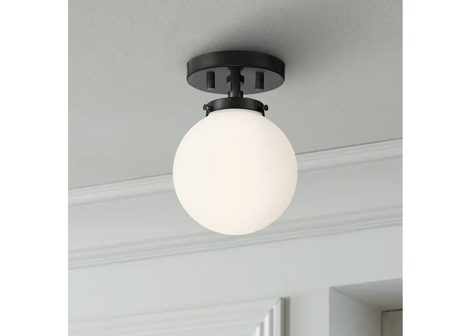 Possini Euro Jilly 6 3/4" Wide Black Ceiling Light