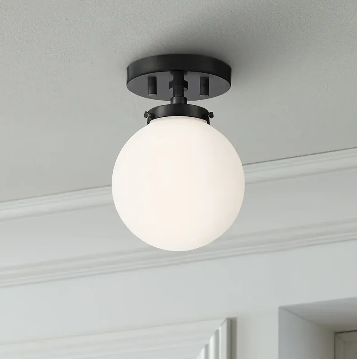 Possini Euro Jilly 6 3/4" Wide Black Ceiling Light