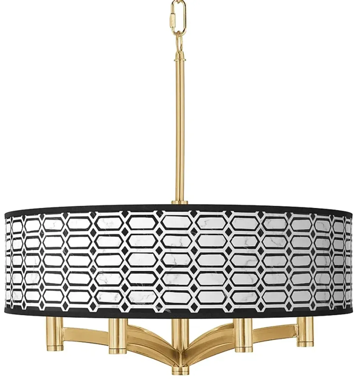 Rhombi Ava 6-Light Gold Pendant Chandelier