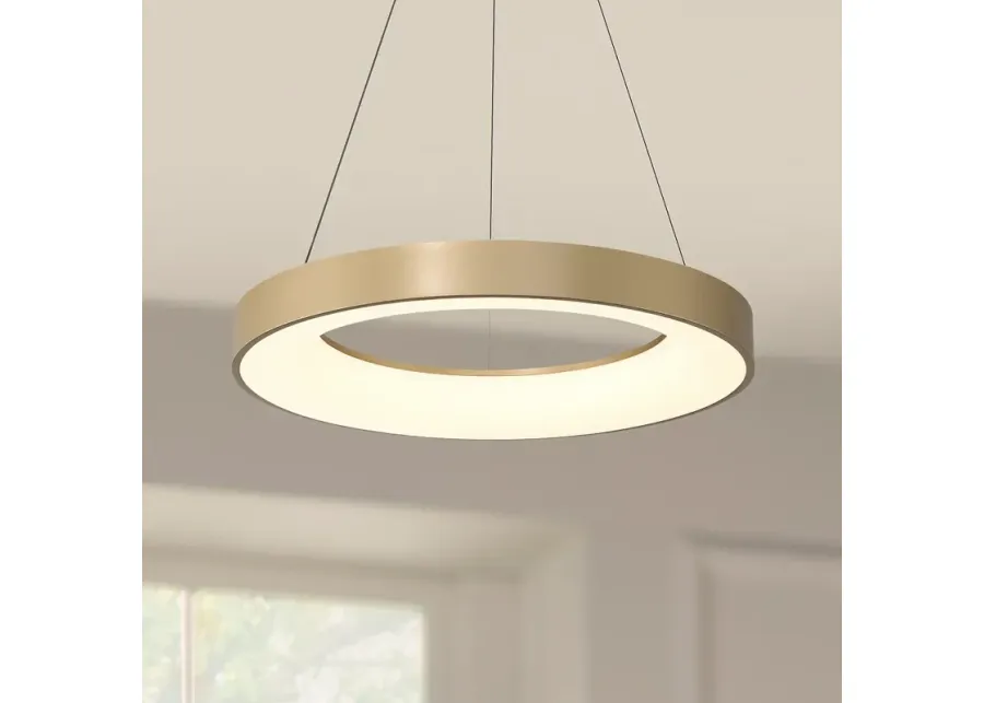 Possini Euro Cafferty 23 1/2" Wide Sanded Gold LED Ring Pendant Light