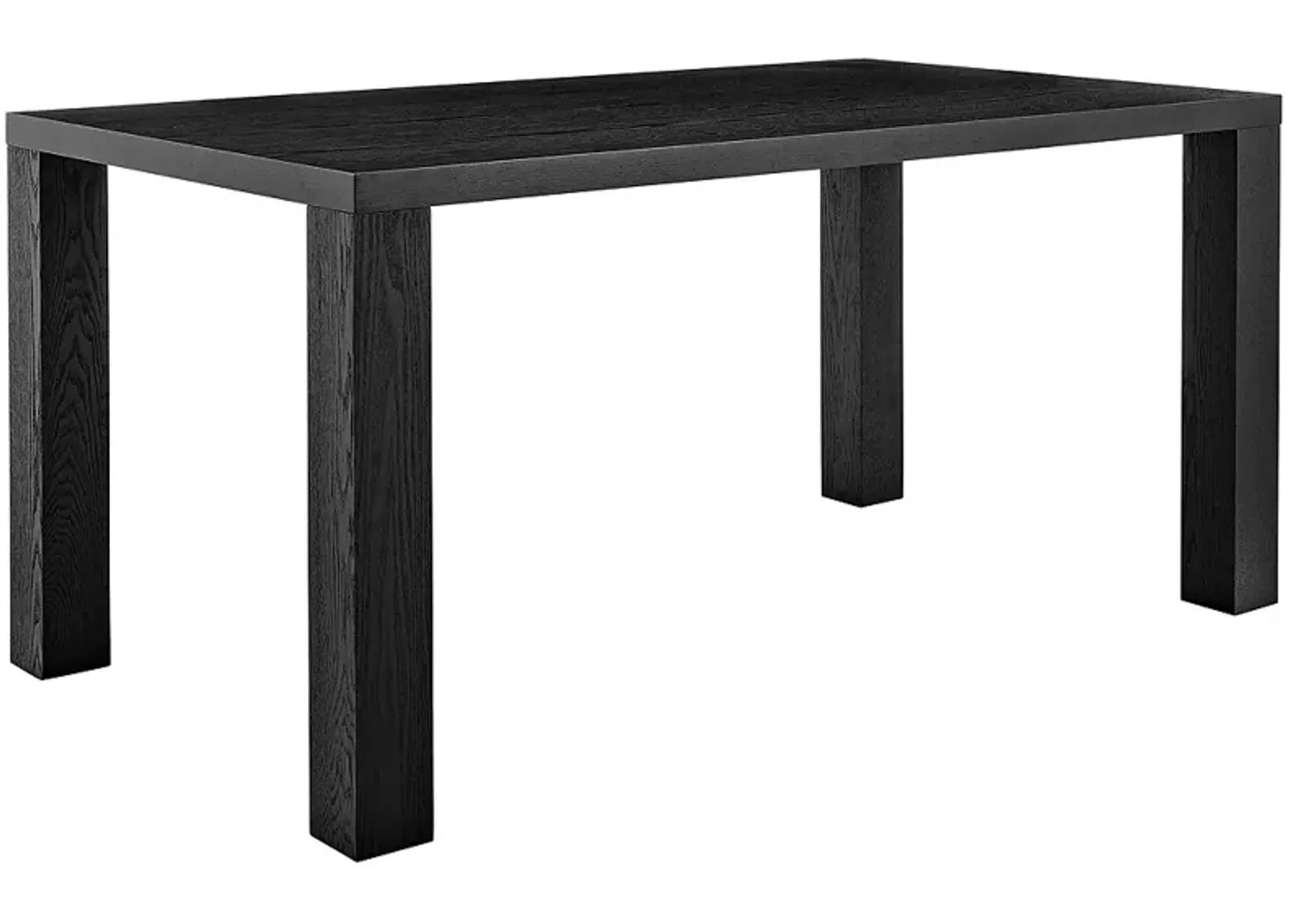 Abby 63"W Black Stained Ash Wood Rectangular Dining Table