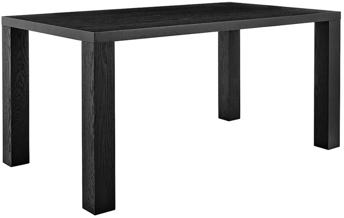 Abby 63"W Black Stained Ash Wood Rectangular Dining Table