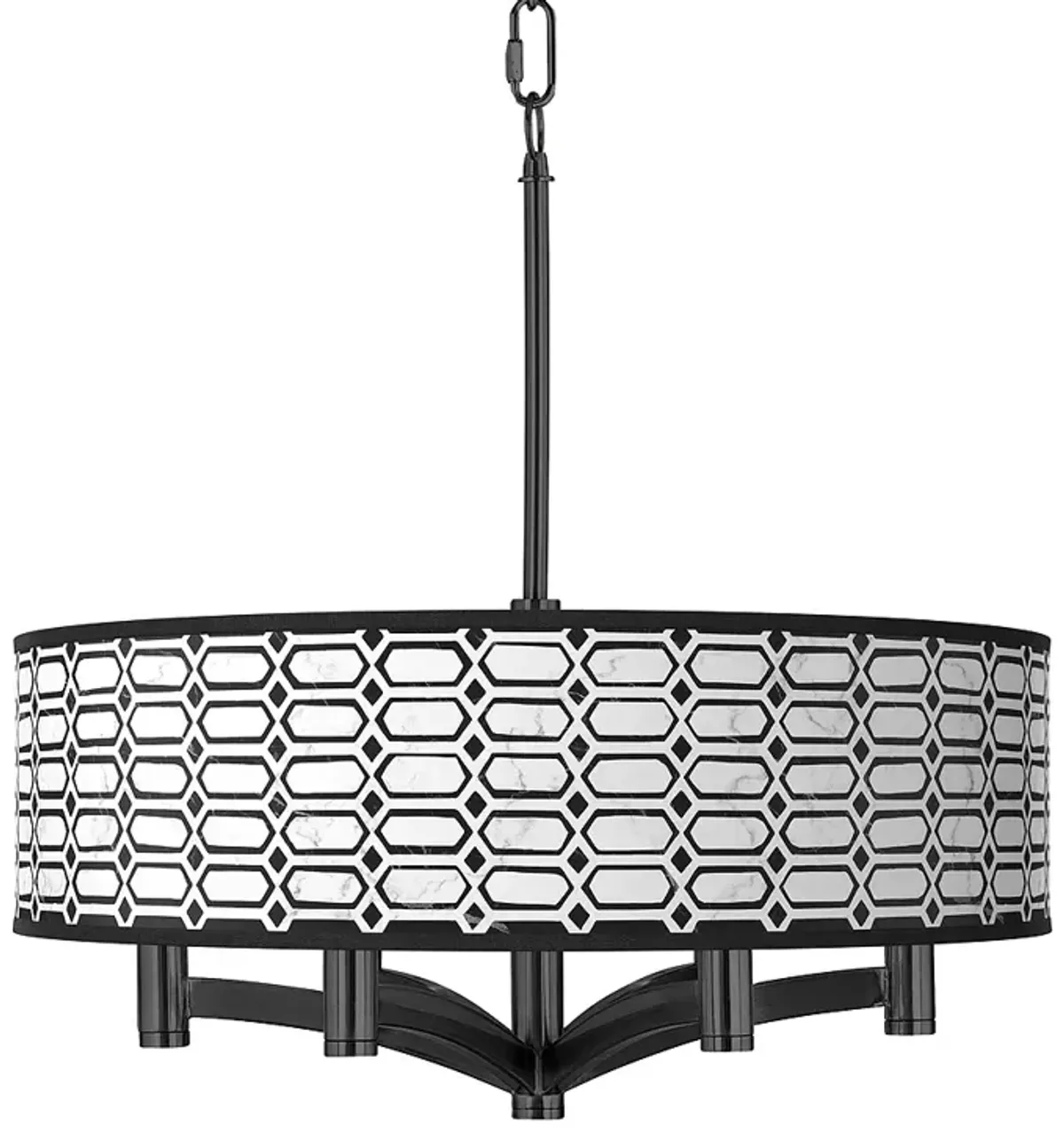 Rhombi Ava 6-Light Black Pendant Chandelier