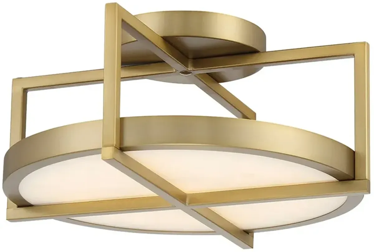 Minka-Lavery Boada 14-inch Soft Brass Semi Flush Mount