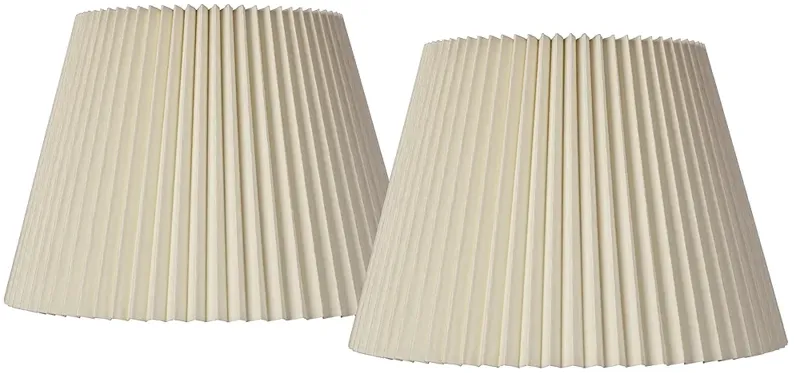 Ivory Linen Knife Pleat Set of 2 Shades 9x14.5x10 (Spider)