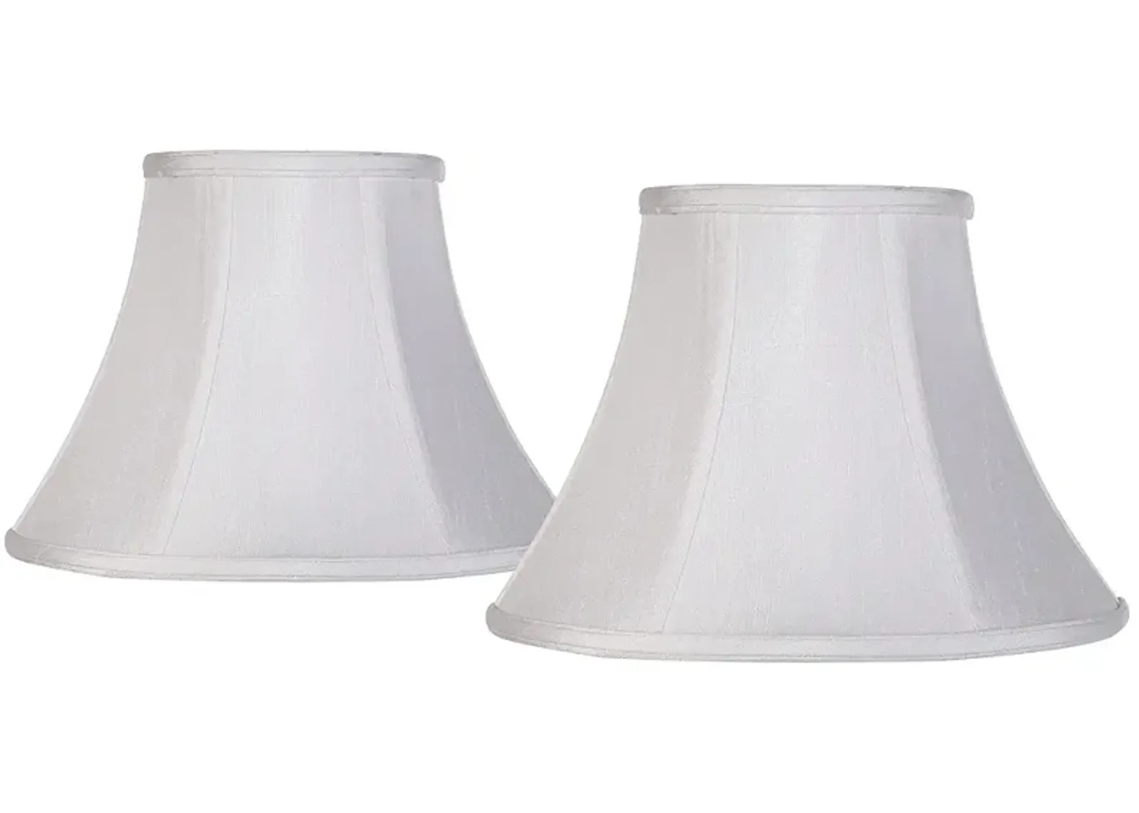 White Fabric Set of 2 Bell Lamp Shades 6x12x9 (Spider)