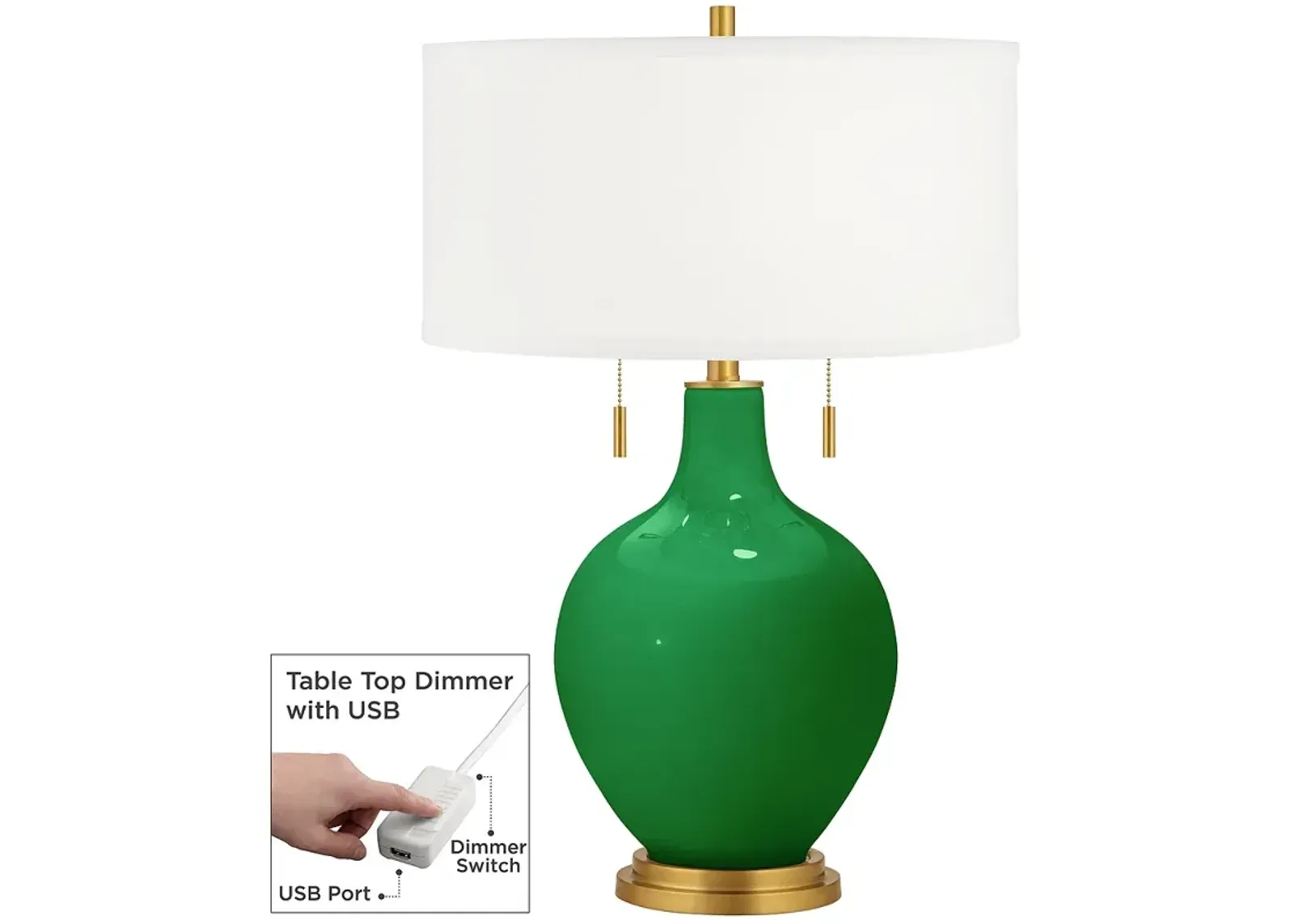 Envy Toby Brass Accents Table Lamp with Dimmer