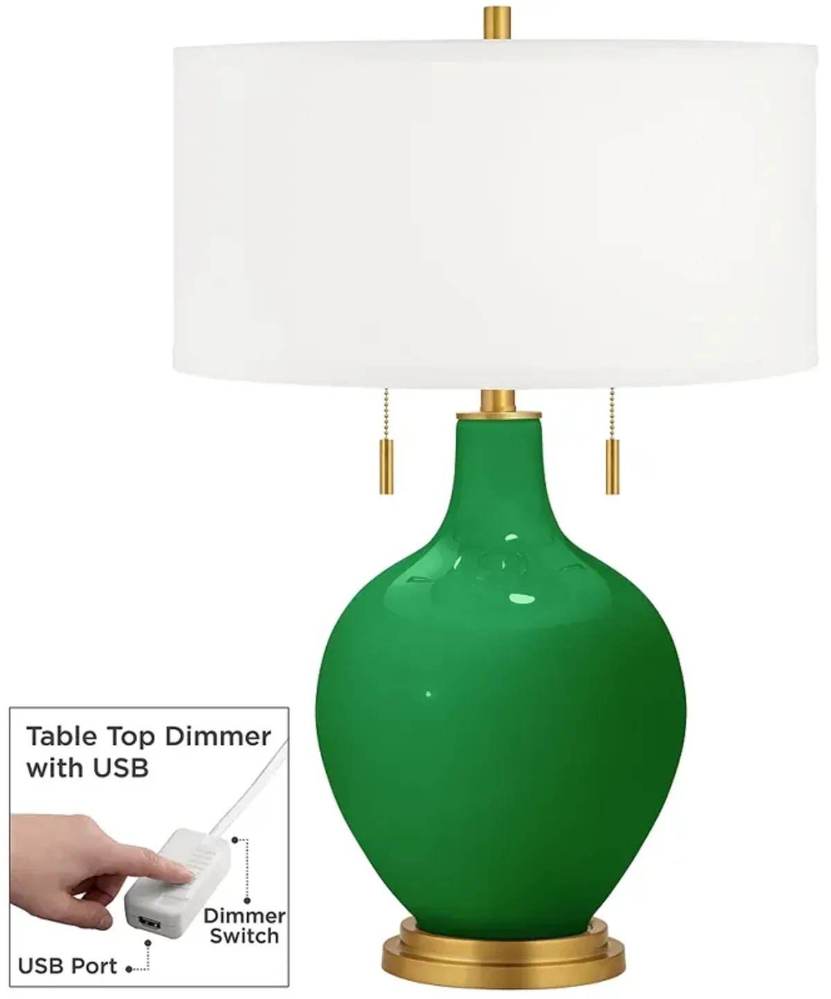 Envy Toby Brass Accents Table Lamp with Dimmer