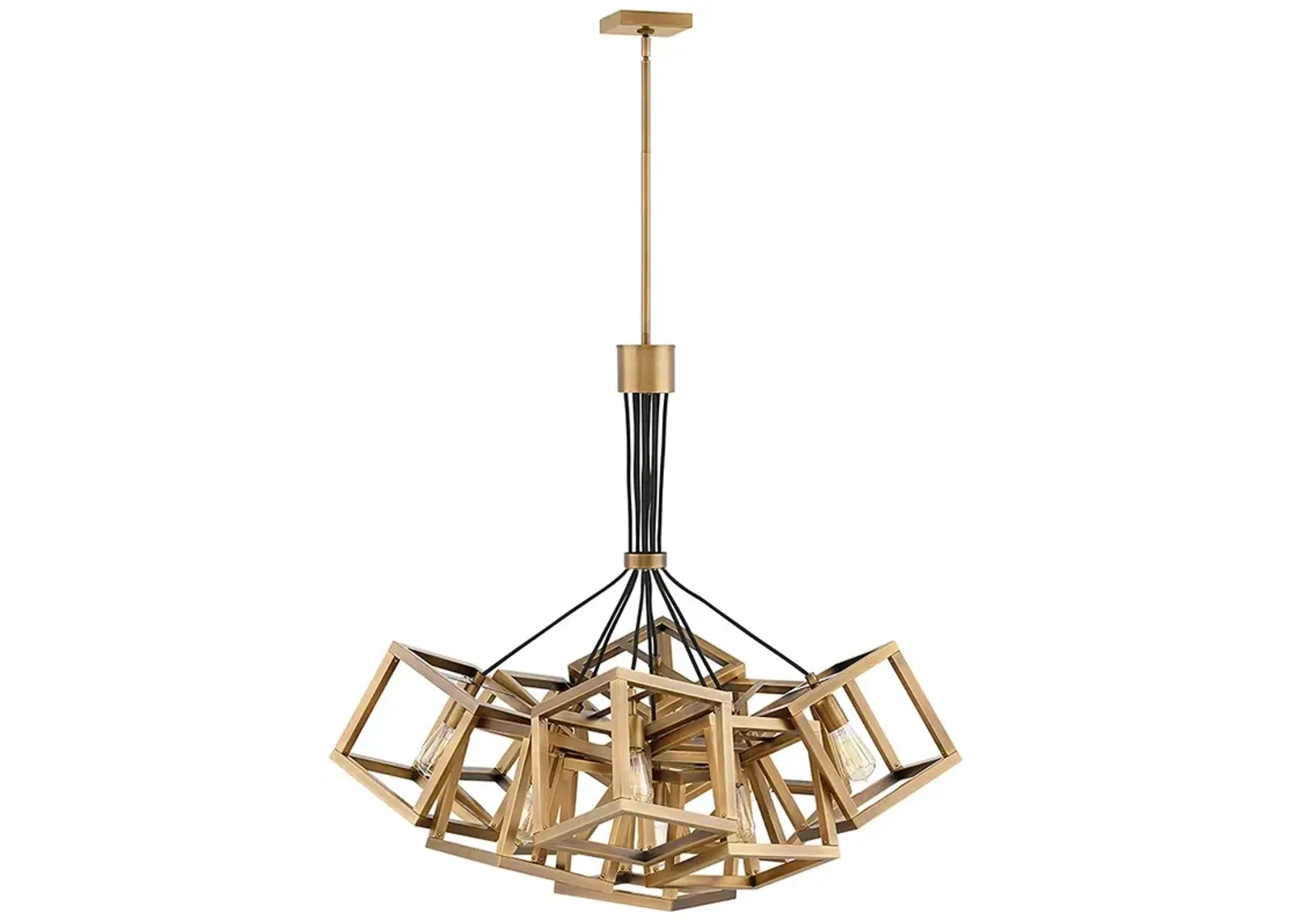 Hinkley Ensembles 30.8" Wide Gold Geometric Boxes Modern Chandelier