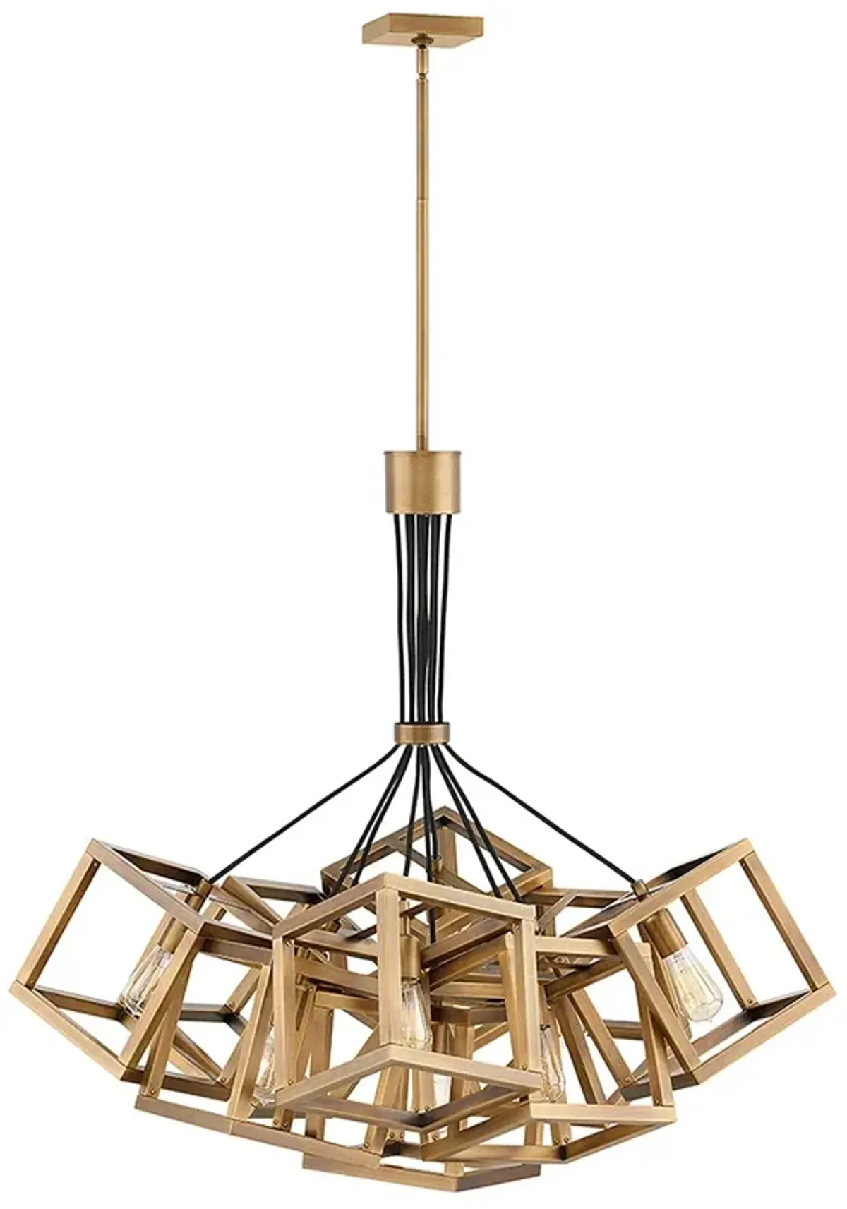 Hinkley Ensembles 30.8" Wide Gold Geometric Boxes Modern Chandelier