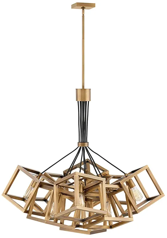 Hinkley Ensembles 30.8" Wide Gold Geometric Boxes Modern Chandelier