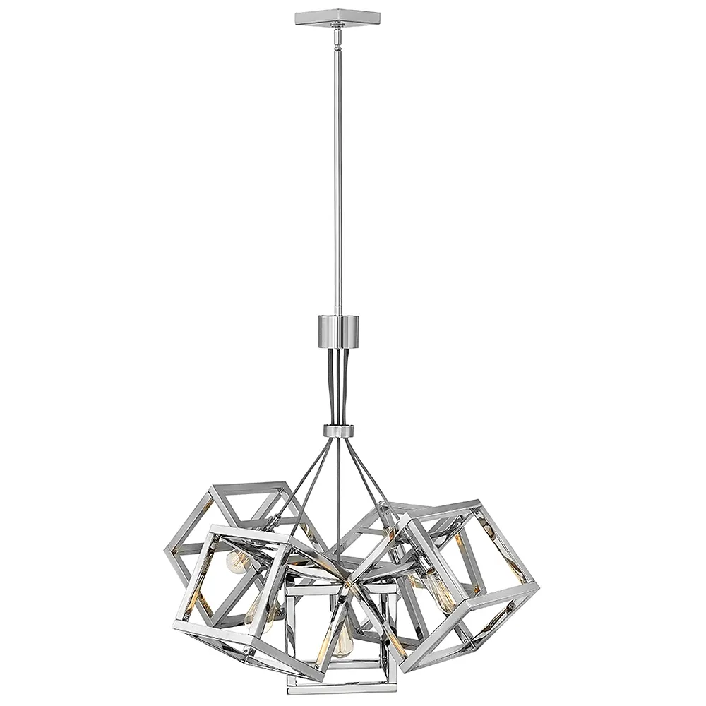 Hinkley Ensembles 30.8" Wide Nickel Geometric Boxes Modern Chandelier