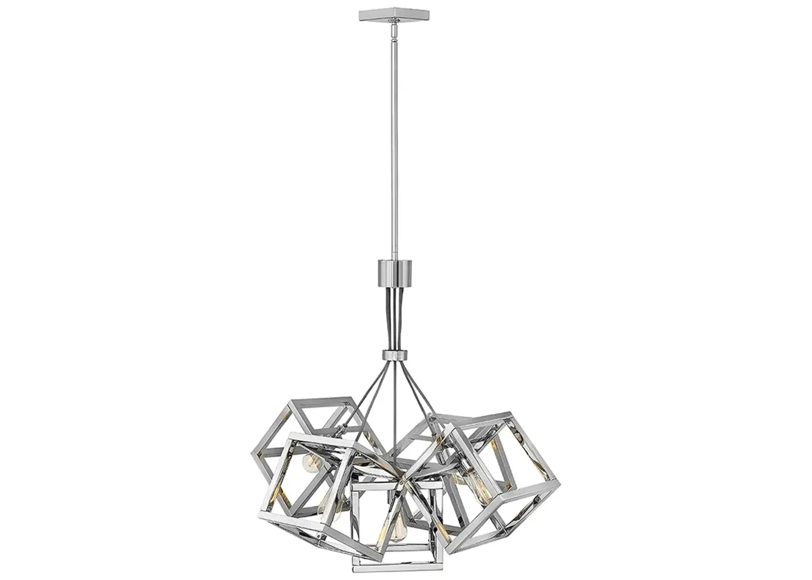 Hinkley Ensembles 30.8" Wide Nickel Geometric Boxes Modern Chandelier