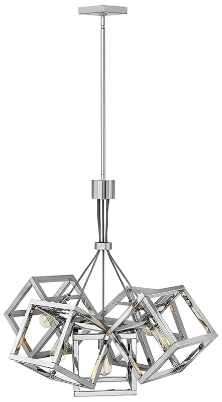 Hinkley Ensembles 30.8" Wide Nickel Geometric Boxes Modern Chandelier