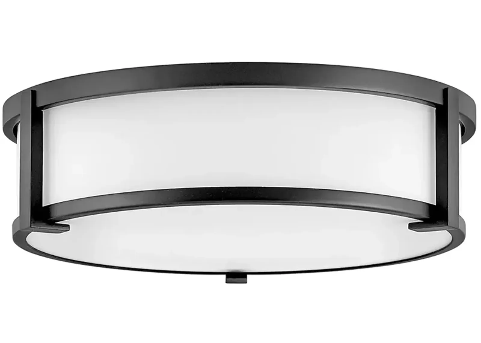 Hinkley Lowell 16" Wide Black and opal Glass Drum Ceiling Light