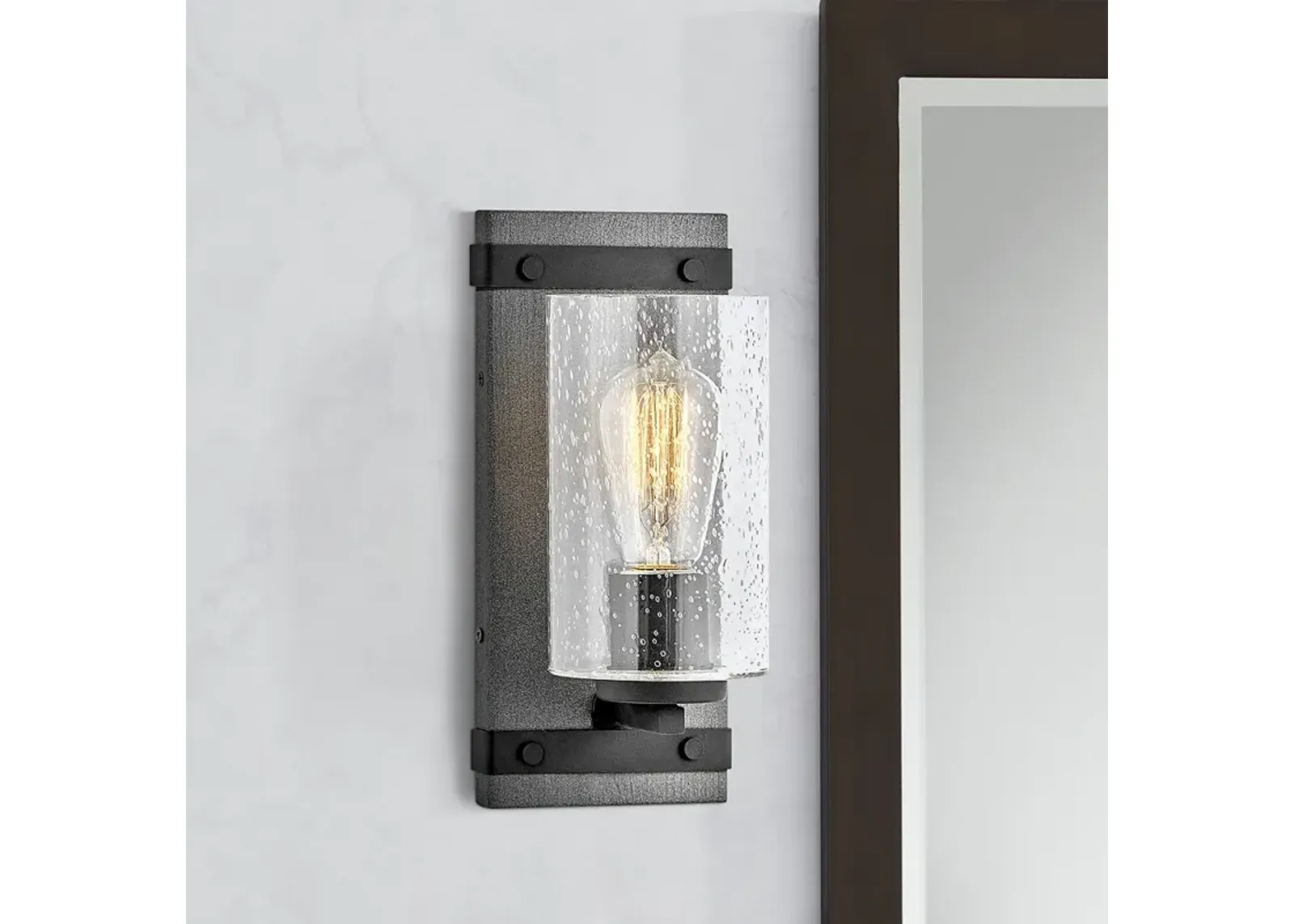 Hinkley Sawyer 11" High Aged Zinc Wall Sconce