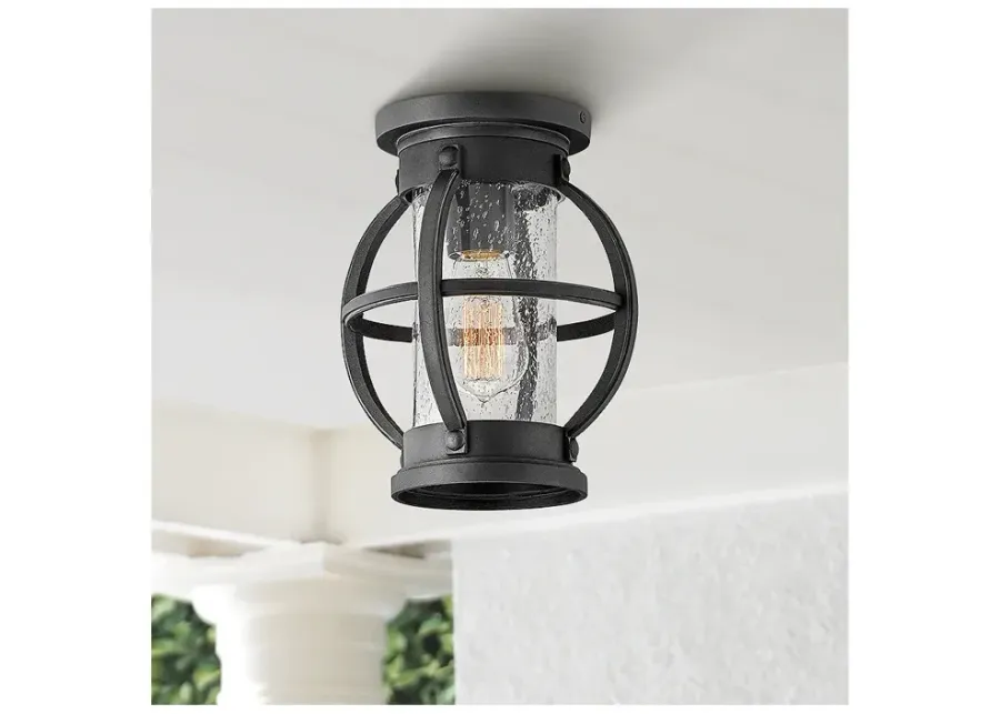 Hinkley Chatham 8 1/4" Wide Museum Black Outdoor Ceiling Light