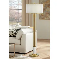 Possini Euro Paramus 73 3/4" Brass Faux Marble Tall 4-Light Floor Lamp
