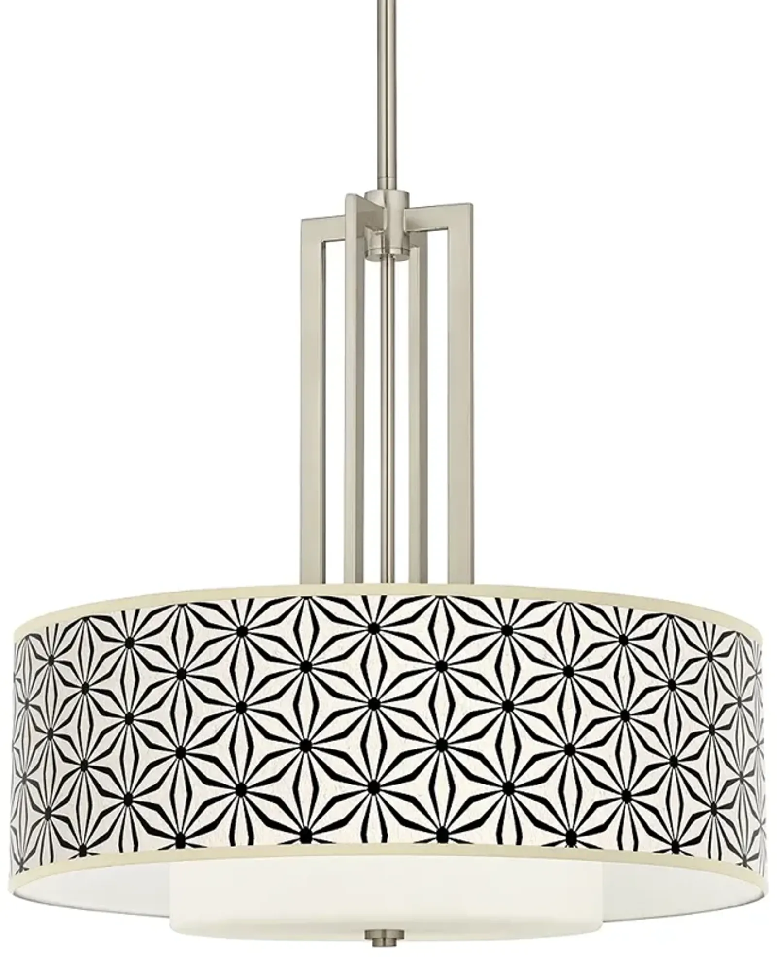 Kaleidoscope Flowers Carey 24" Wide Brushed Nickel 4-Light Chandelier