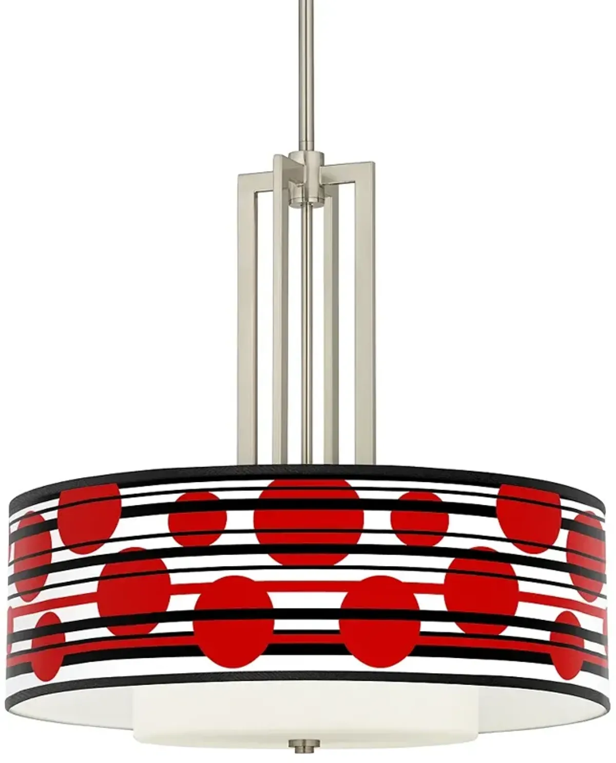 Red Balls Carey 24" Brushed Nickel 4-Light Chandelier