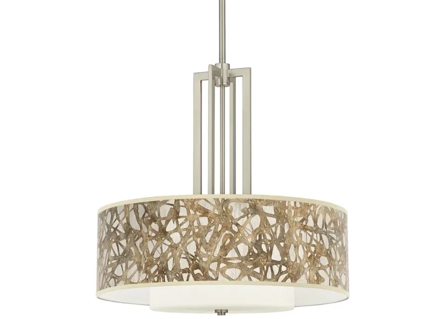 Organic Nest Carey 24" Brushed Nickel 4-Light Chandelier