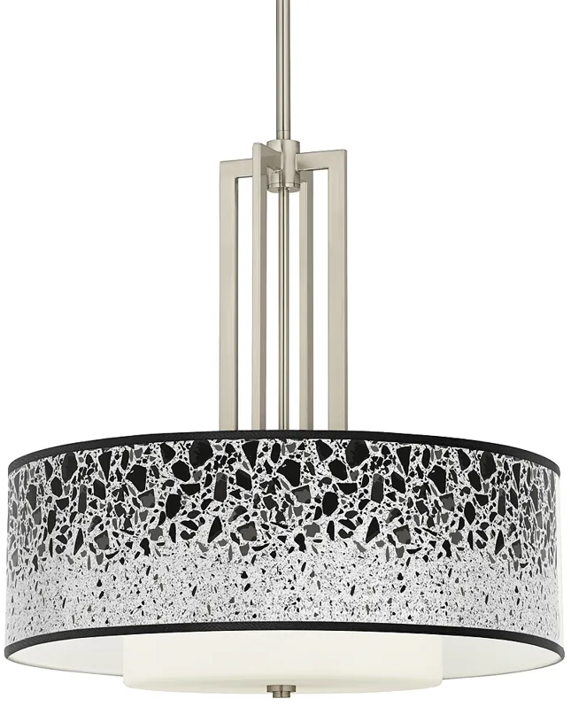 Terrazzo Carey 24" Brushed Nickel 4-Light Chandelier