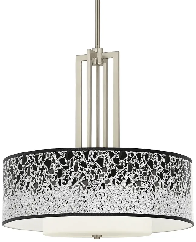 Terrazzo Carey 24" Brushed Nickel 4-Light Chandelier