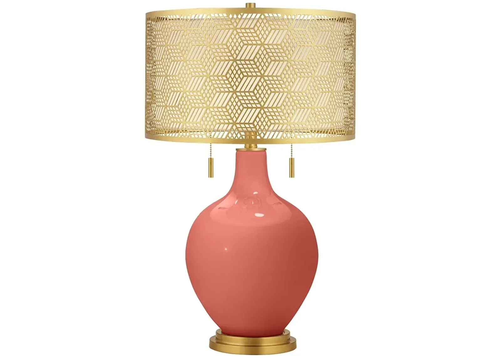 Coral Reef Toby Brass Metal Shade Table Lamp