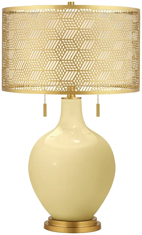 Butter Up Toby Brass Metal Shade Table Lamp