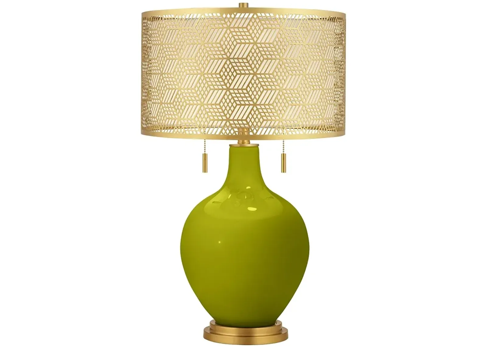 Color Plus Toby Brass 28" High Metal Shade Olive Green Table Lamp