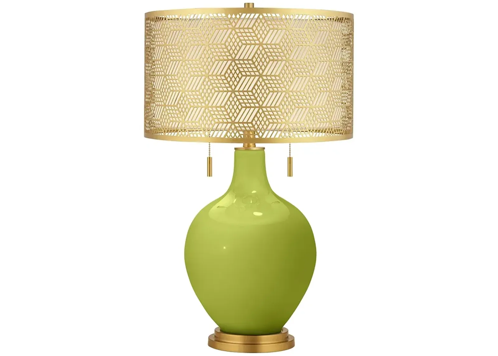 Parakeet Toby Brass Metal Shade Table Lamp