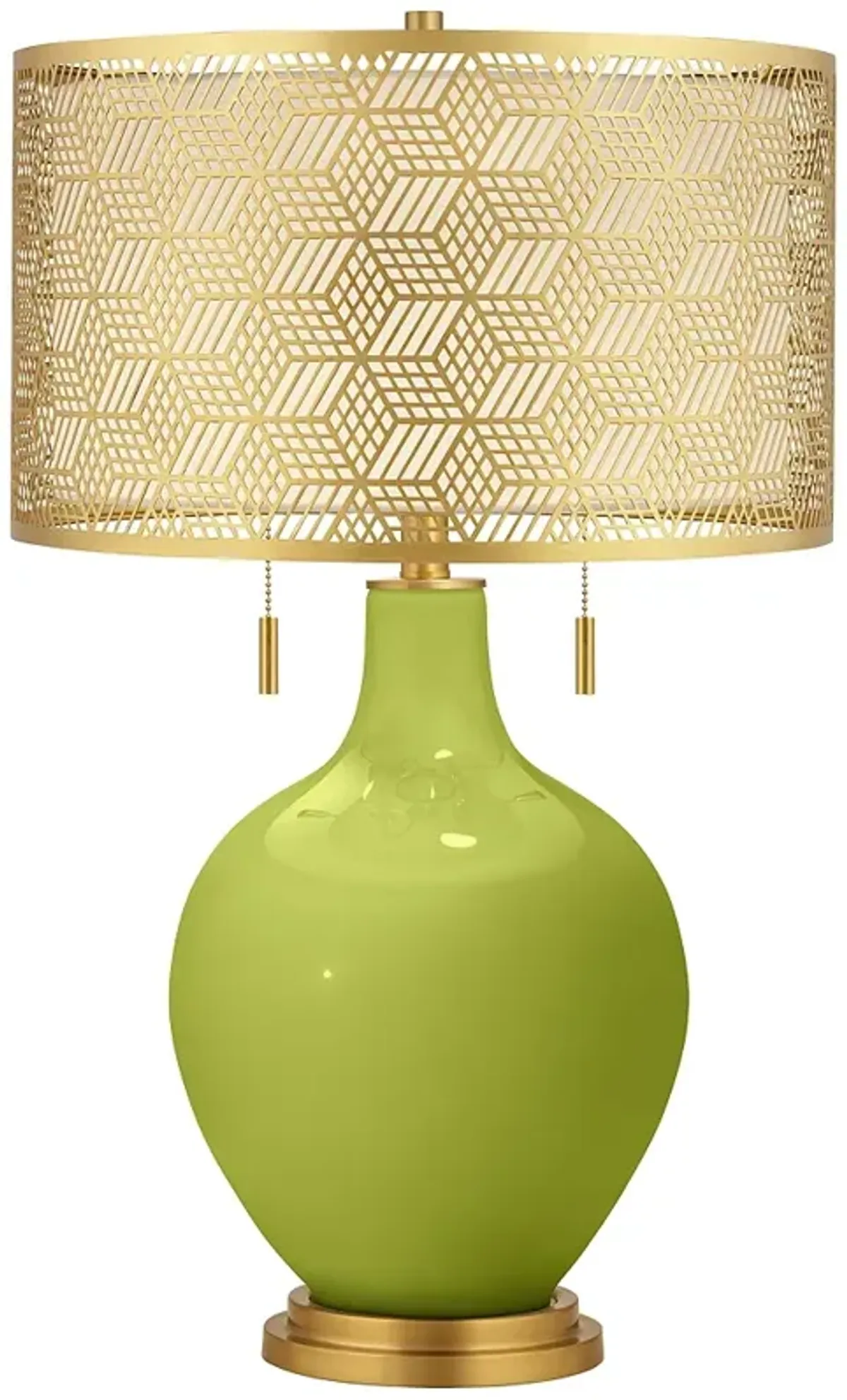 Parakeet Toby Brass Metal Shade Table Lamp