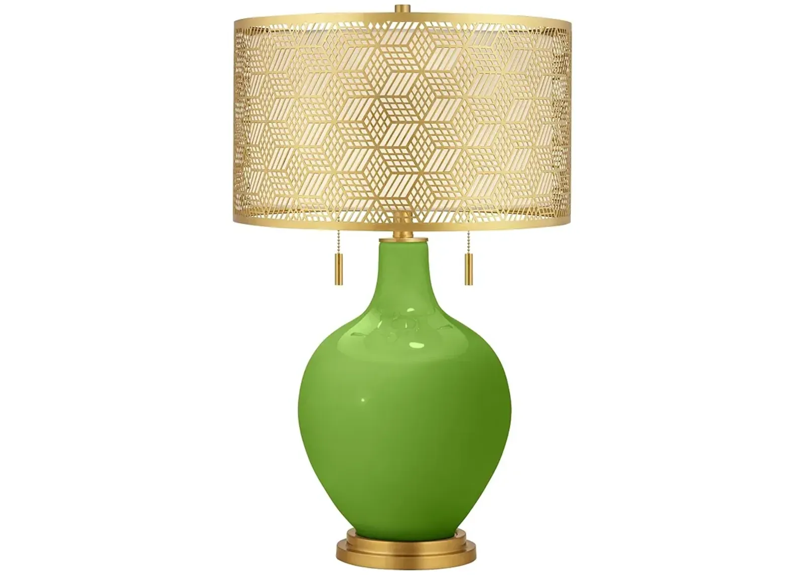 Rosemary Green Toby Brass Metal Shade Table Lamp