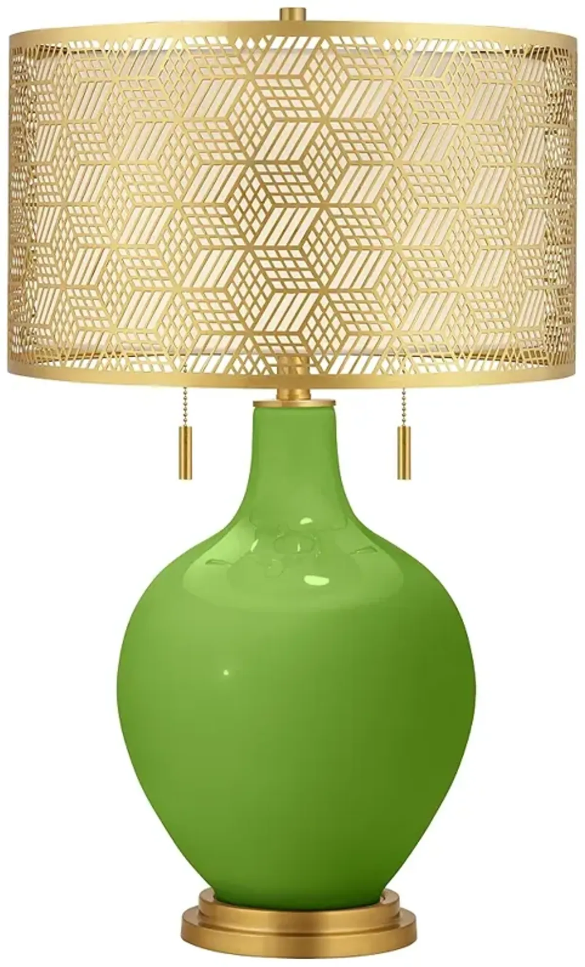 Rosemary Green Toby Brass Metal Shade Table Lamp