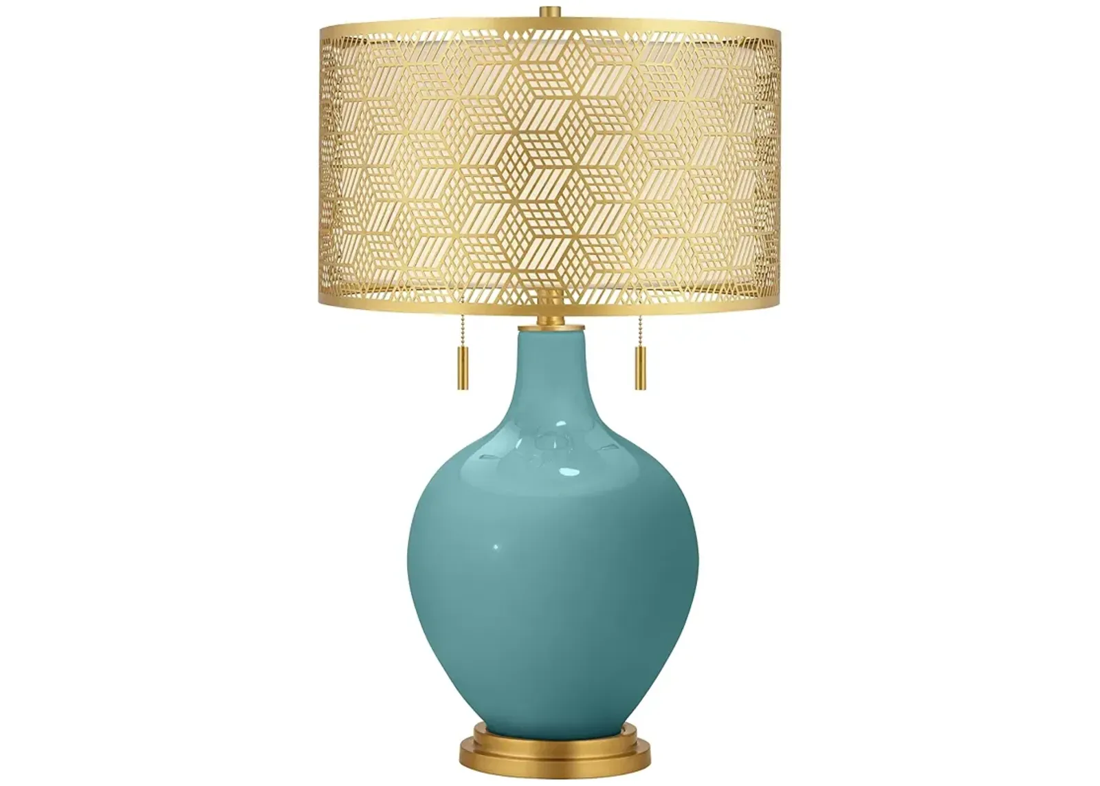 Reflecting Pool Toby Brass Metal Shade Table Lamp