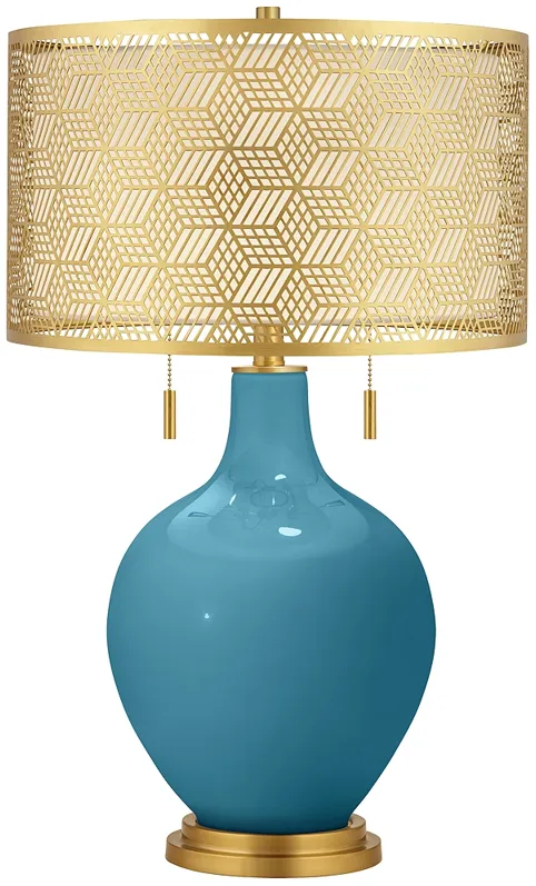 Great Falls Toby Brass Metal Shade Table Lamp